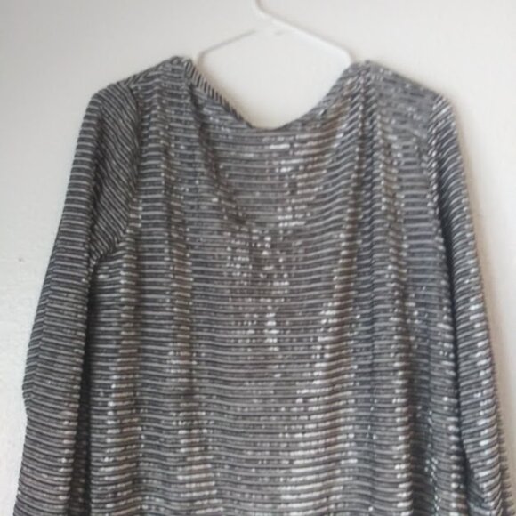 Jones New York women's size XL black and gray striped blouse - Picture 5 of 15